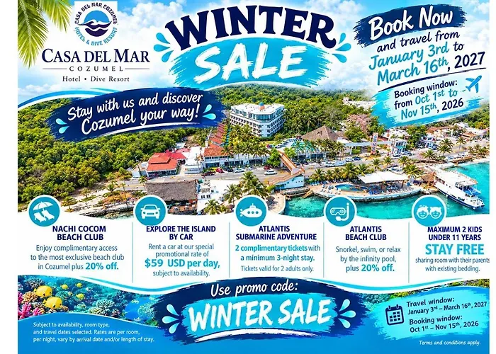 Hotel Casa Del Mar & Dive With Free Access To An Exclusive Club Cozumel